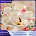 French cream style tableware set household underglaze color tableware